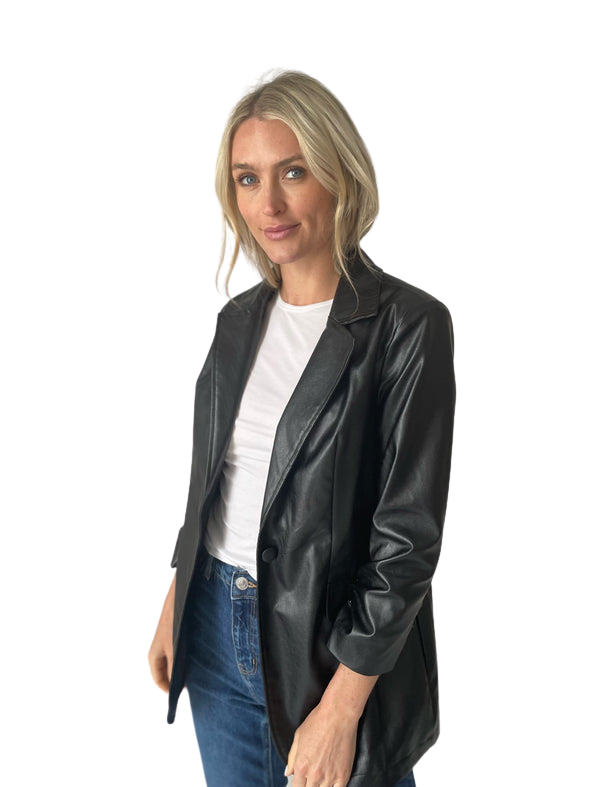 Six Fifty Vienna Oversized Faux Leather Blazer